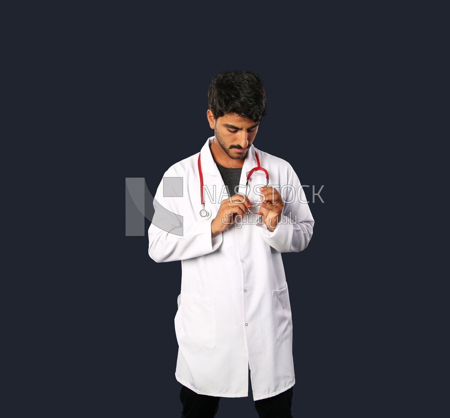A man doctor with a stethoscope