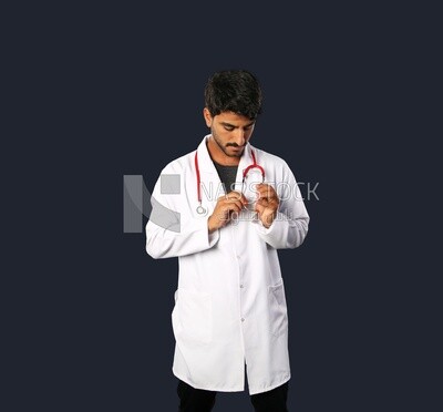 A man doctor with a stethoscope