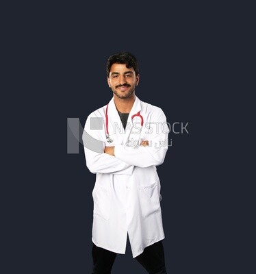 A man doctor with a stethoscope