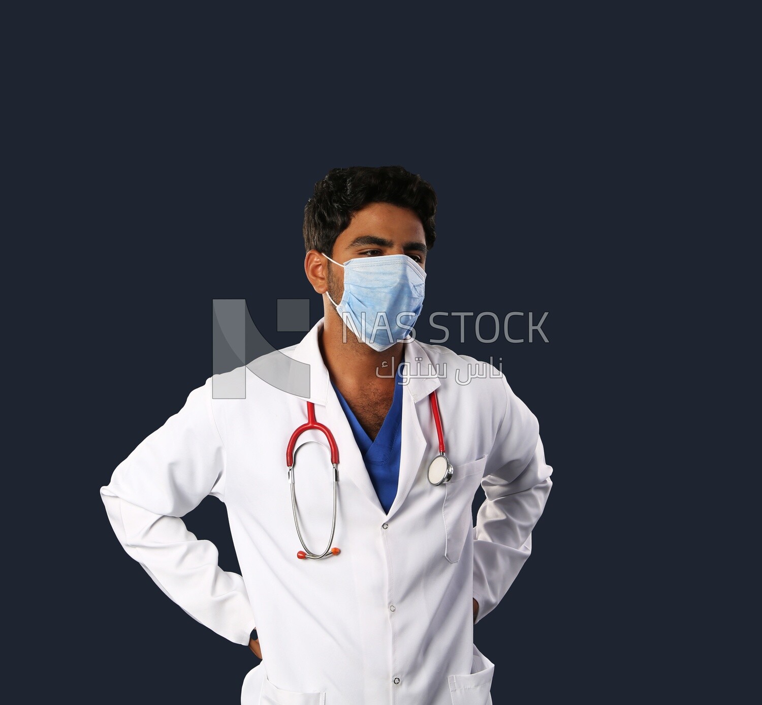 A man doctor with a stethoscope