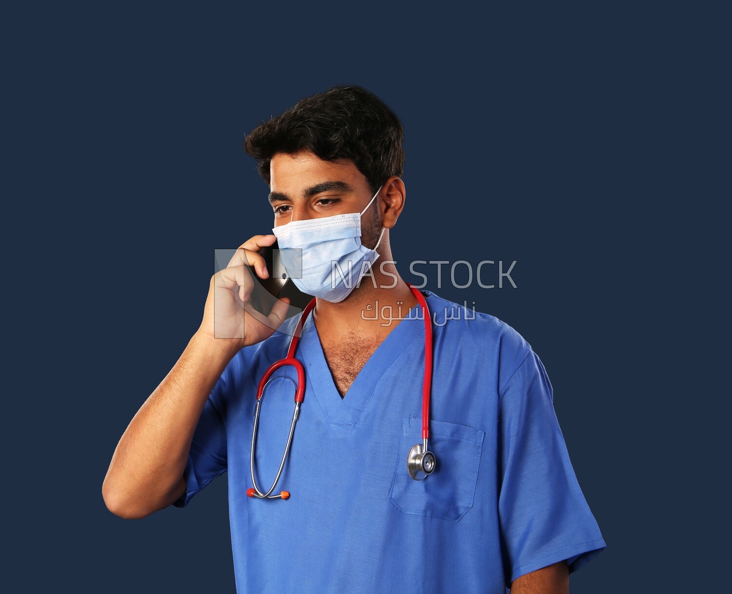 A man doctor with a stethoscope