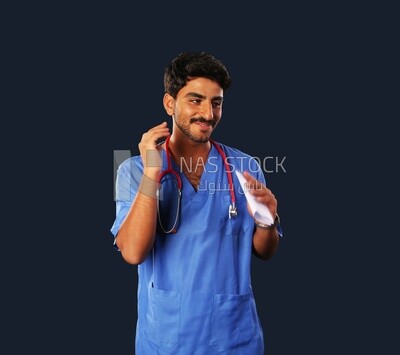 A man doctor with a stethoscope