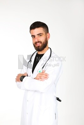 A man doctor with a stethoscope