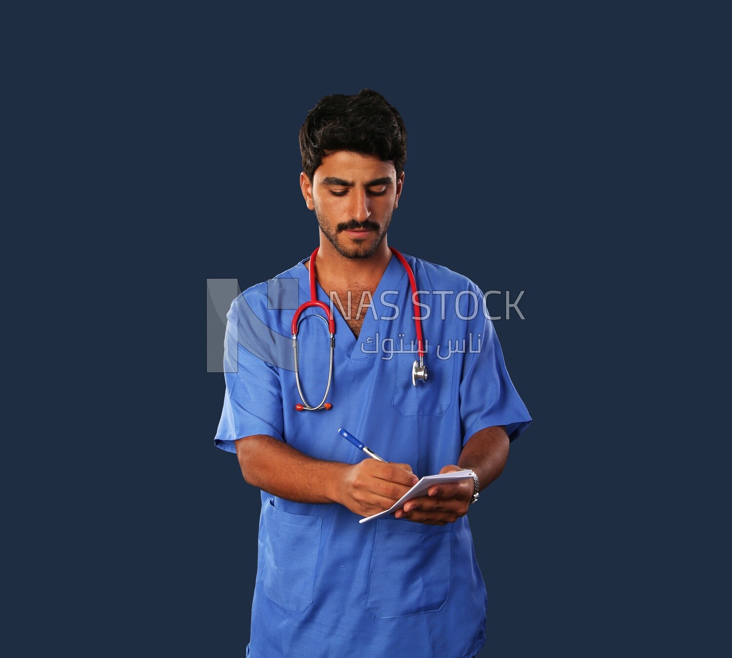 A man doctor with a stethoscope
