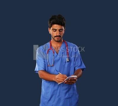 A man doctor with a stethoscope