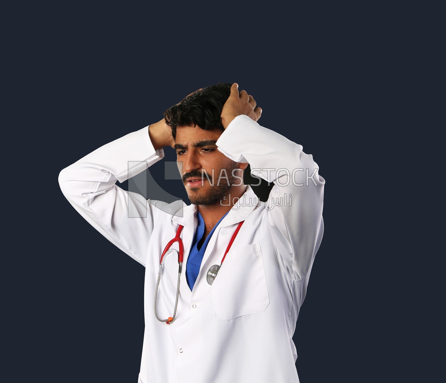 A man doctor with a stethoscope
