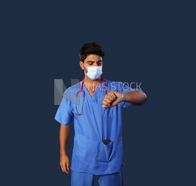 A man doctor with a stethoscope