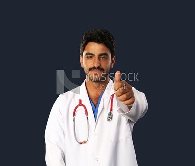 A man doctor with a stethoscope