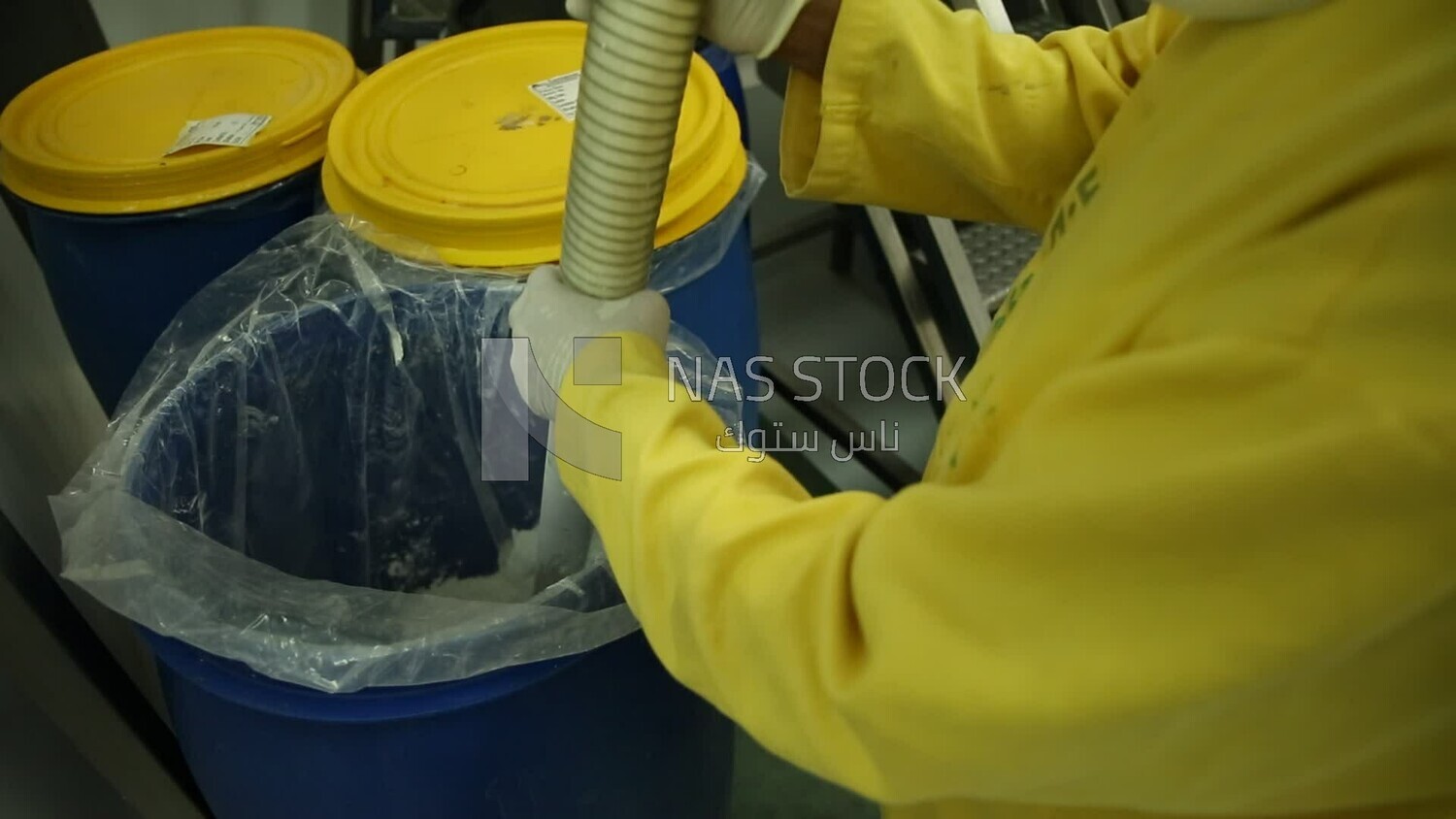 Specialist makes sure that all the tablets are crushed into a powder