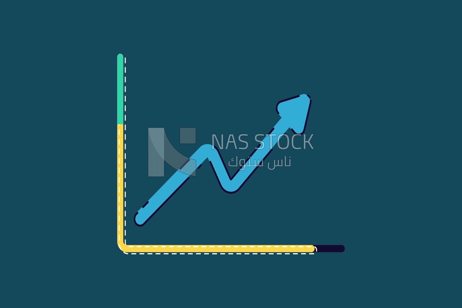 Graph with up arrow