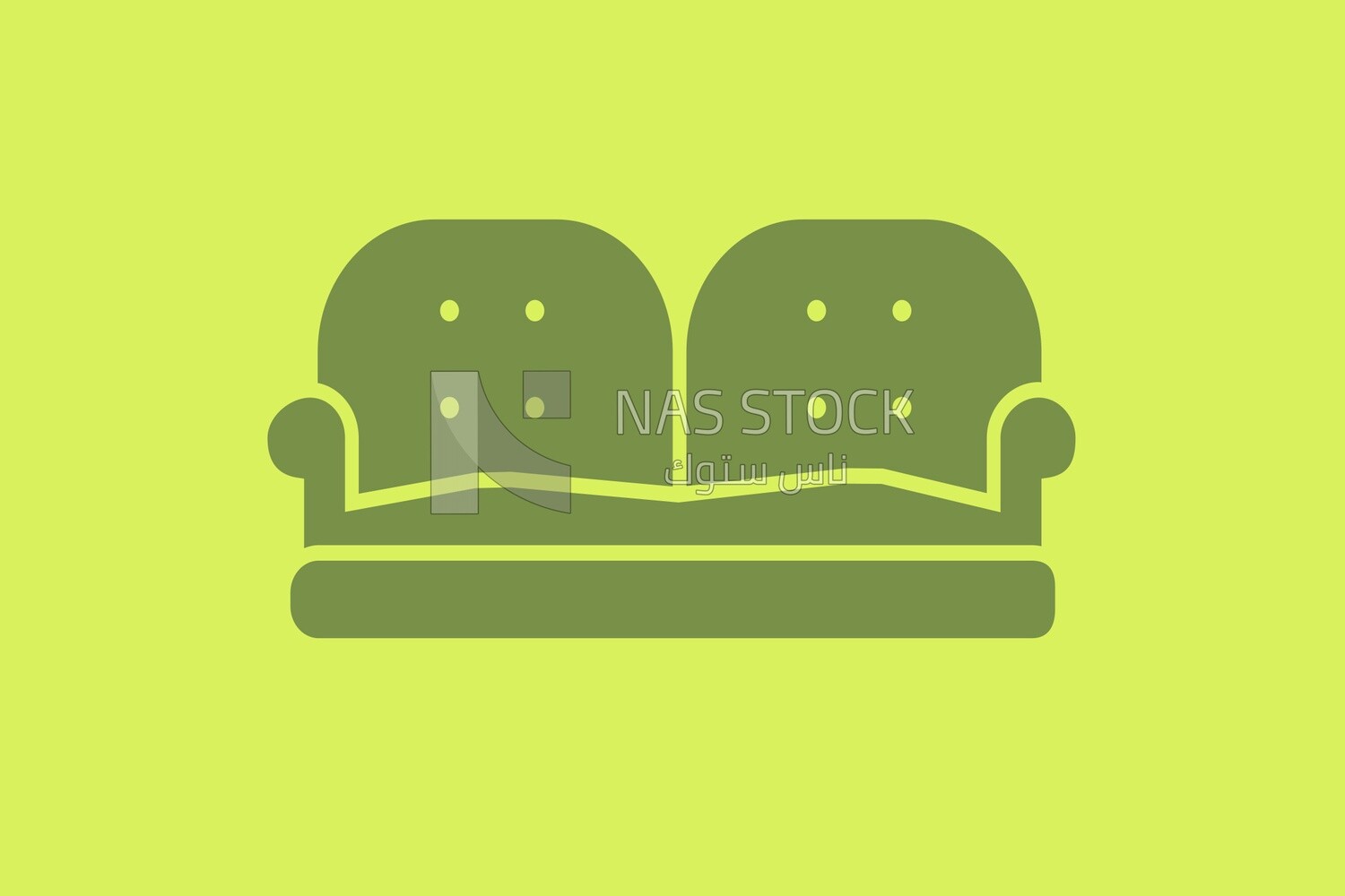 Green sofa icon