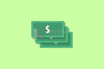 نقود ورقية مع علامة الدولار