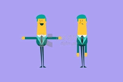 موظف مع تعبيرات مختلفة