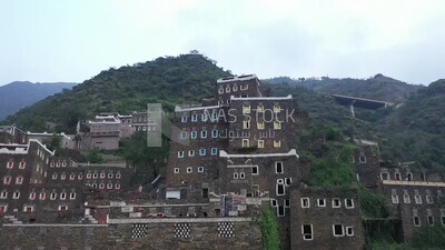 Drone video footage of Rijal AlMaa Heritage Village,Saudi Arabia, Asir Heritage