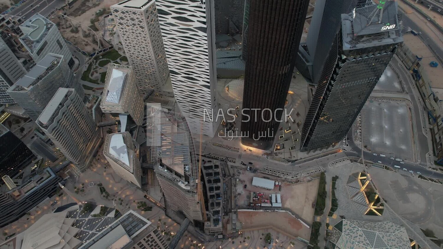 drone footage of the King Abdullah Financial District in Riyadh, tourism in Saudi Arabia, King Abdullah Financial District (KAFD) Metro Station, Riyadh towers