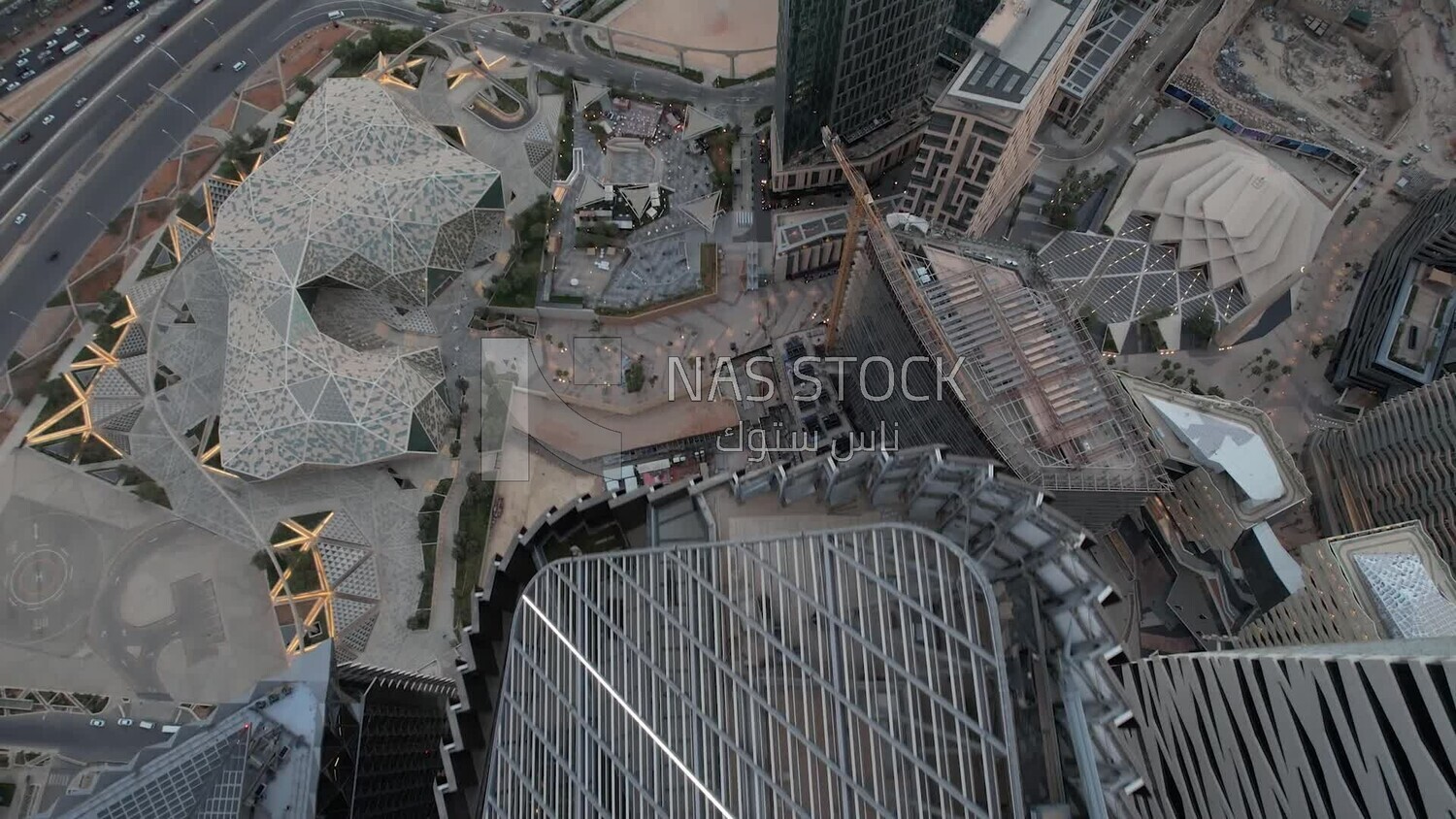drone footage of the King Abdullah Financial District in Riyadh, tourism in Saudi Arabia, King Abdullah Financial District (KAFD) Metro Station, Riyadh towers