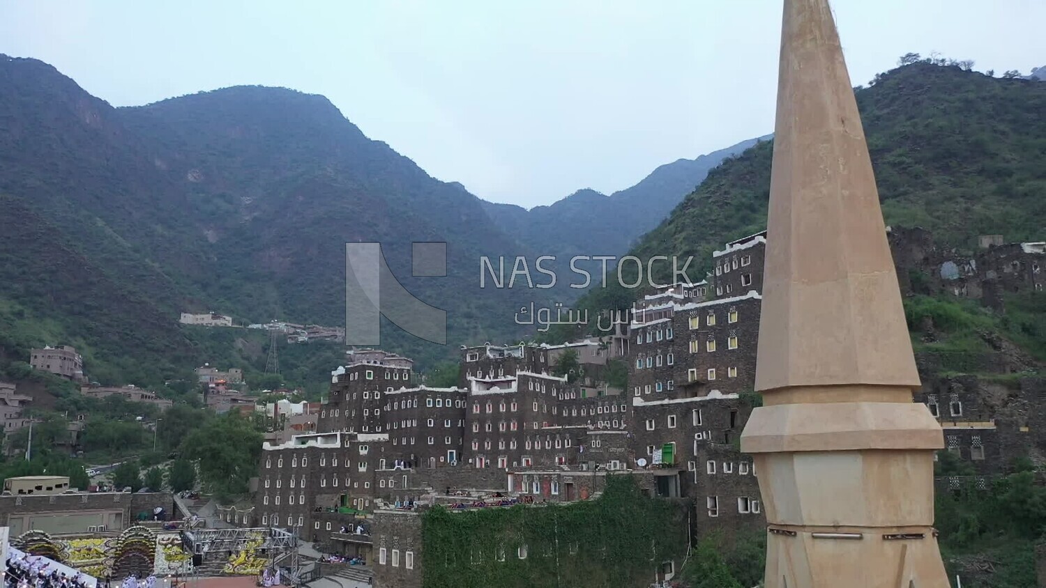 Drone video footage of Rijal AlMaa Museum, Asir, Saudi Arabia