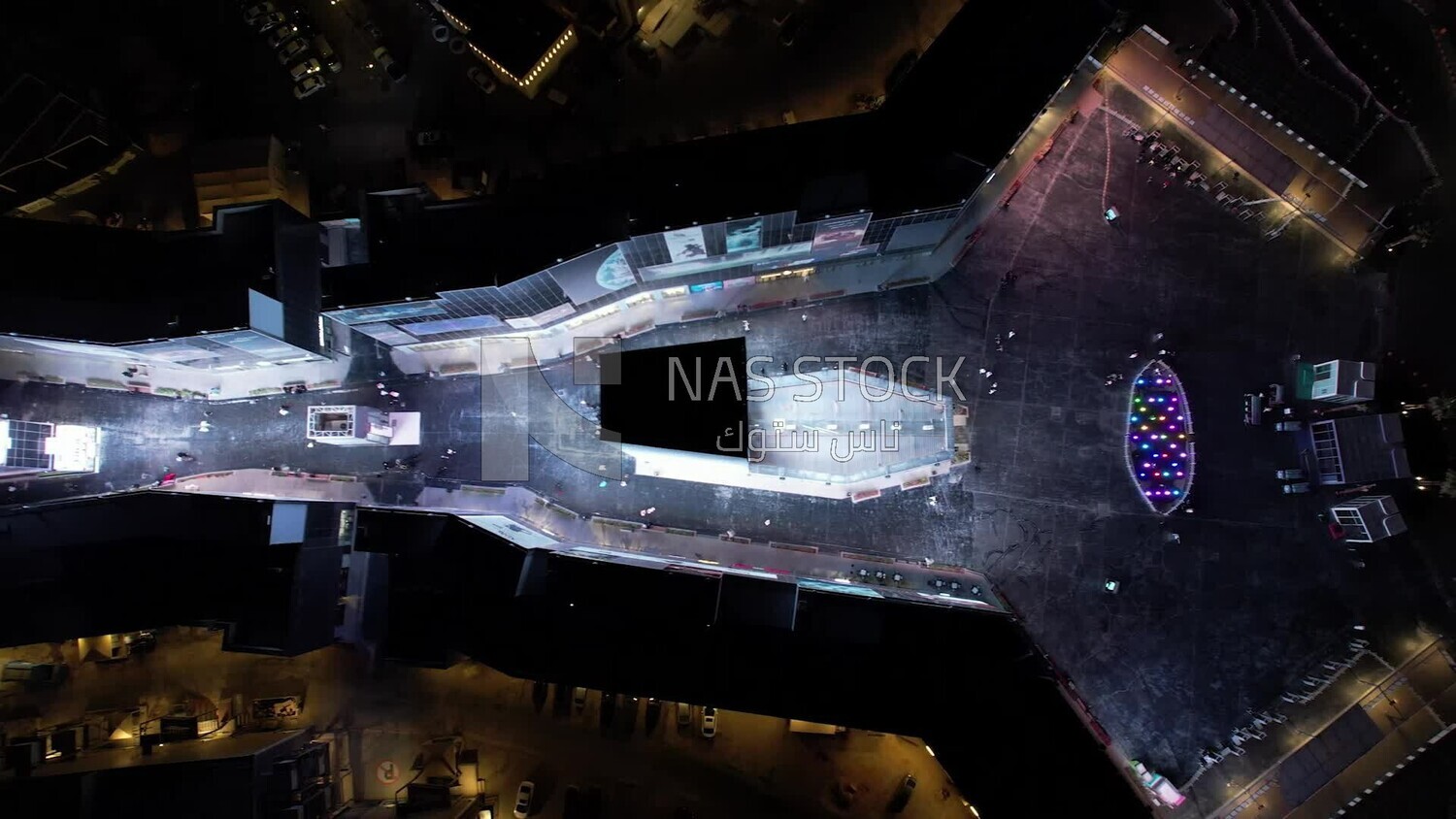 drone footage for Boulevard World from the top, tourism in Saudi Arabia, Boulevard City, Riyadh Season events
