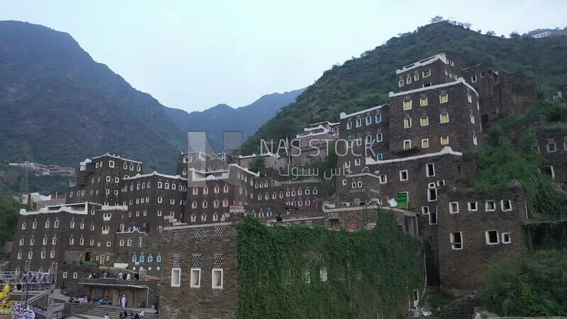 Drone video footage Of Rijal AlMaa Heritage Village, Saudi Arabia