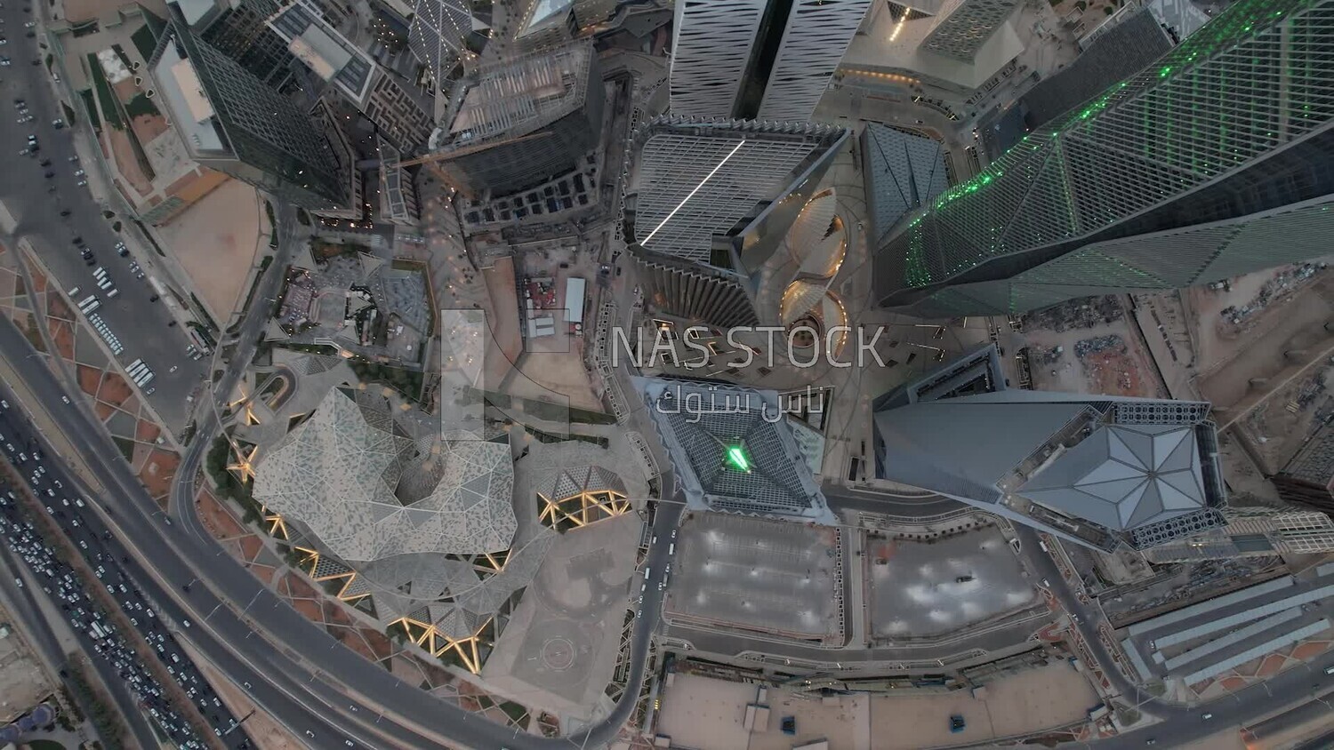 drone footage of the King Abdullah Financial District in Riyadh, tourism in Saudi Arabia, King Abdullah Financial District (KAFD) Metro Station, Riyadh towers