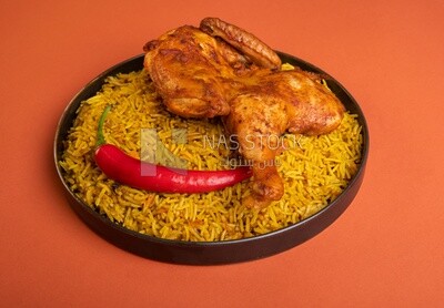 طبق ارز كبسة بالدجاج، اكلات سعودية تقليدية، مطعم سعودي، اطباق سعودية