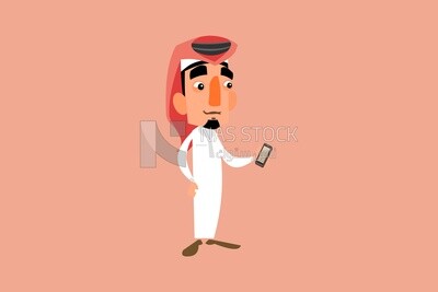 رجل خليجى يمسك هاتف