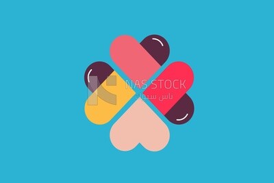 Colorful hearts