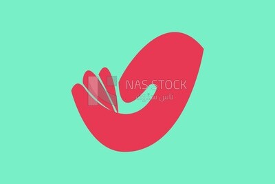 Hand with love shape logo