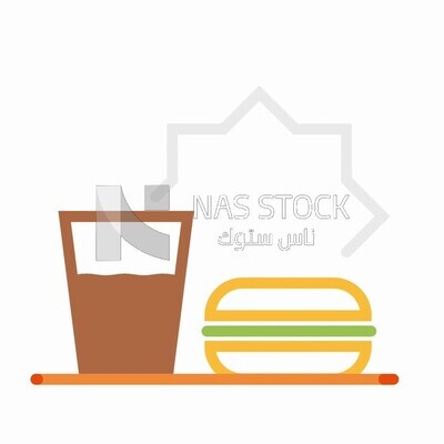 Animated video of the atmosphere of Ramadan, expressing the timing of food