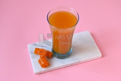 Cup of Qamar Al Deen juice with dried apricots, Ramadan juice, delicious juice, traditional juice