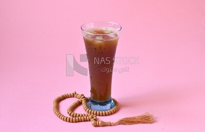 Cup of licorice juice with ice, Ramadan drinks, Ramadan Juices, traditional juice