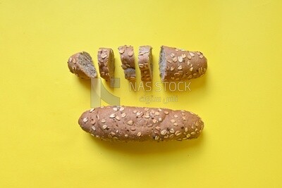 Brown fino, slices of brown fino, Healthy life