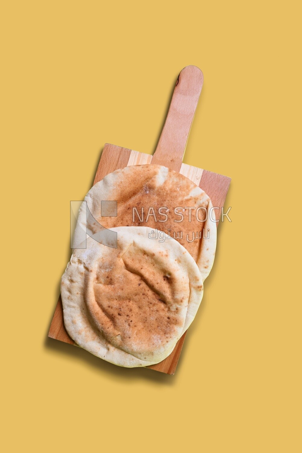 Shami bread, pieces of shami bread, fresh baked shami bread