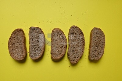 Crispy brown rusk slices, healthy life, fresh brown rusk