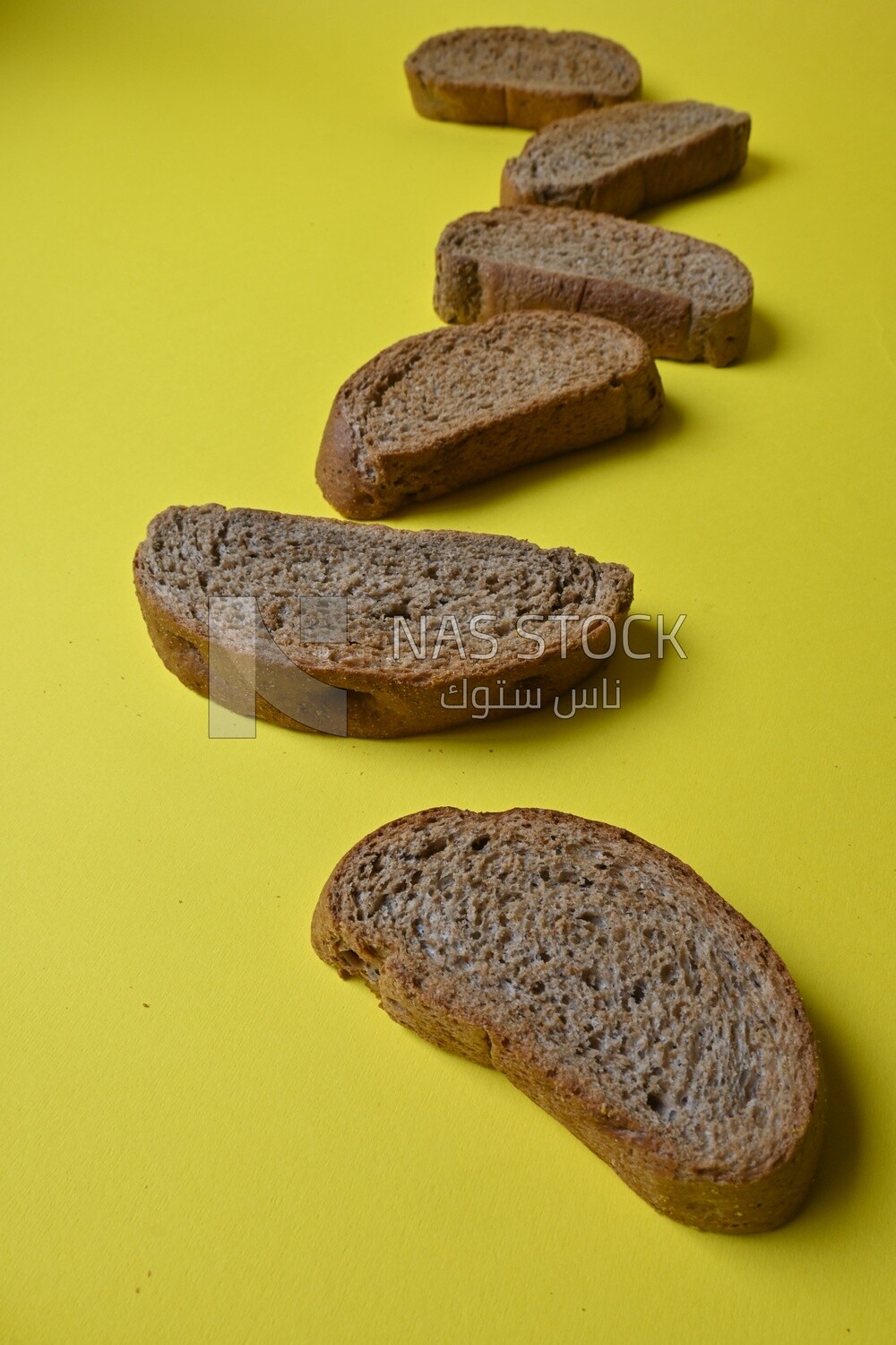 Crispy brown rusk slices, healthy life, fresh brown rusk