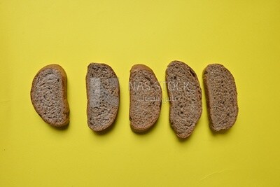 Crispy brown rusk slices, healthy life, fresh brown rusk