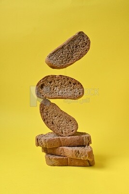 Crispy brown rusk slices, healthy life, fresh brown rusk