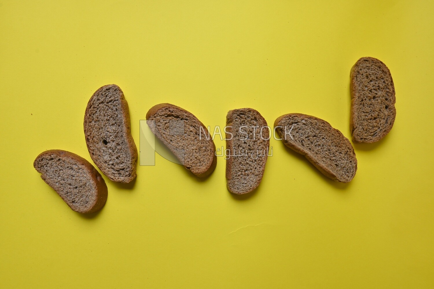 Crispy brown rusk slices, healthy life, fresh brown rusk