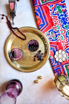 Two cups of hibiscus on the table, Ramadan juice, delicious juice