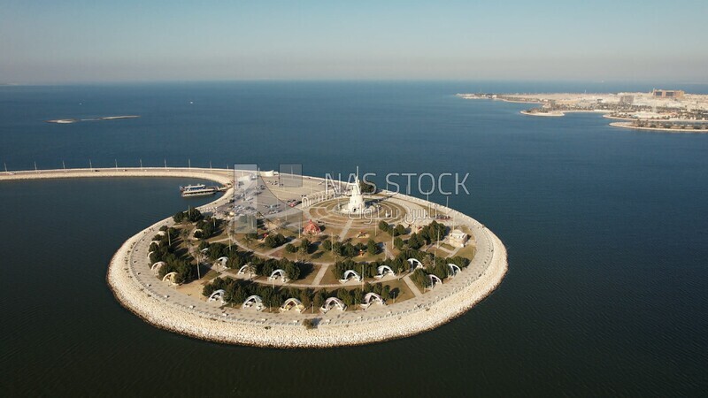 drone footage of the marine destination of Dammam in Saudi Arabia, the beauty of the city of Dammam in the eastern region of the Kingdom of Saudi Arabia, Dammam Port, Tourism in Saudi Arabia.