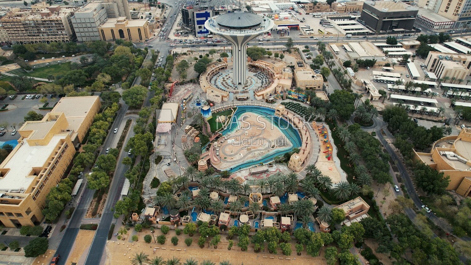 drone footage of Al-Watan Park in Riyadh, Saudi Arabia, tourist attractions, tourism in Saudi Arabia.4K