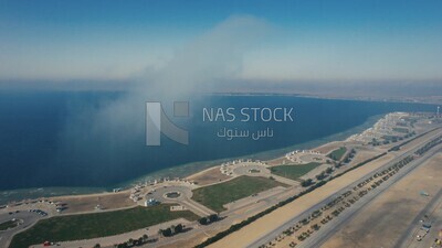 drone footage of the city of Al-Khobar in the eastern region, Al-Khobar Governorate, King Abdul Aziz Port in Al-Khobar in the Kingdom of Saudi Arabia, Dammam Port, Tourism in Saudi Arabia.4k