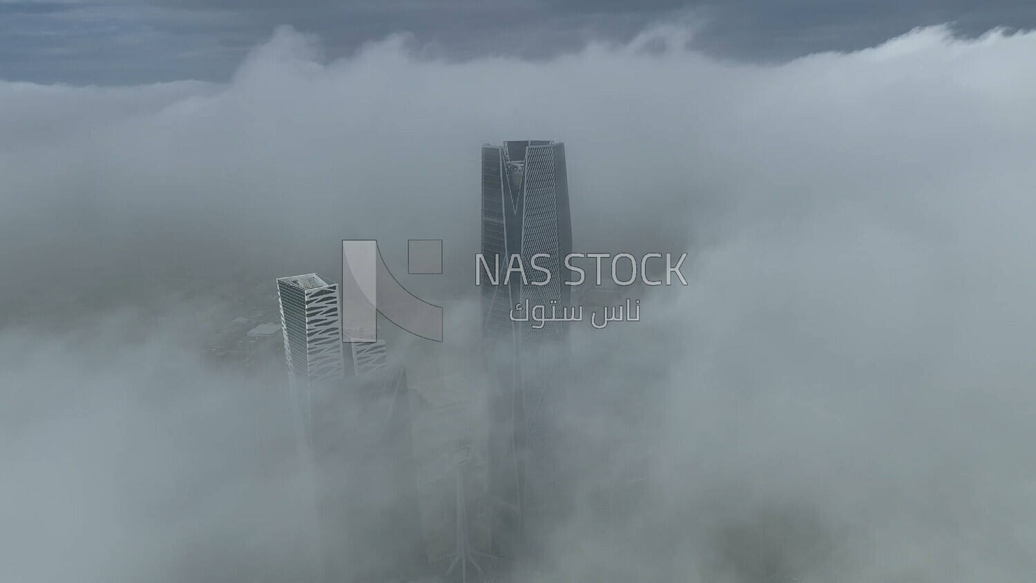 drone footage of clouds in Riyadh,  tourism in Saudi Arabia, King Abdullah Financial District (KAFD) Metro Station, Riyadh towers.4K