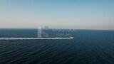 drone footage of a boat in the sea in the marine destination of Dammam in Saudi Arabia, the beauty of the city of Dammam in the eastern region of the Kingdom of Saudi Arabia, Dammam Port.HD