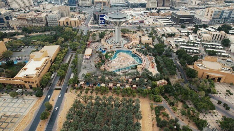 drone footage of Al-Watan Park in Riyadh, Saudi Arabia, tourist attractions, tourism in Saudi Arabia.HD