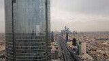 drone footage of Burj Rafal  in the city of Riyadh in the Kingdom of Saudi Arabia, Saudi Arabia, towers and skyscrapers, Riyadh Towers, famous Riyadh landmarks.4K