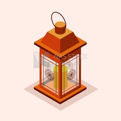 Isometric design of Ramadan lantern