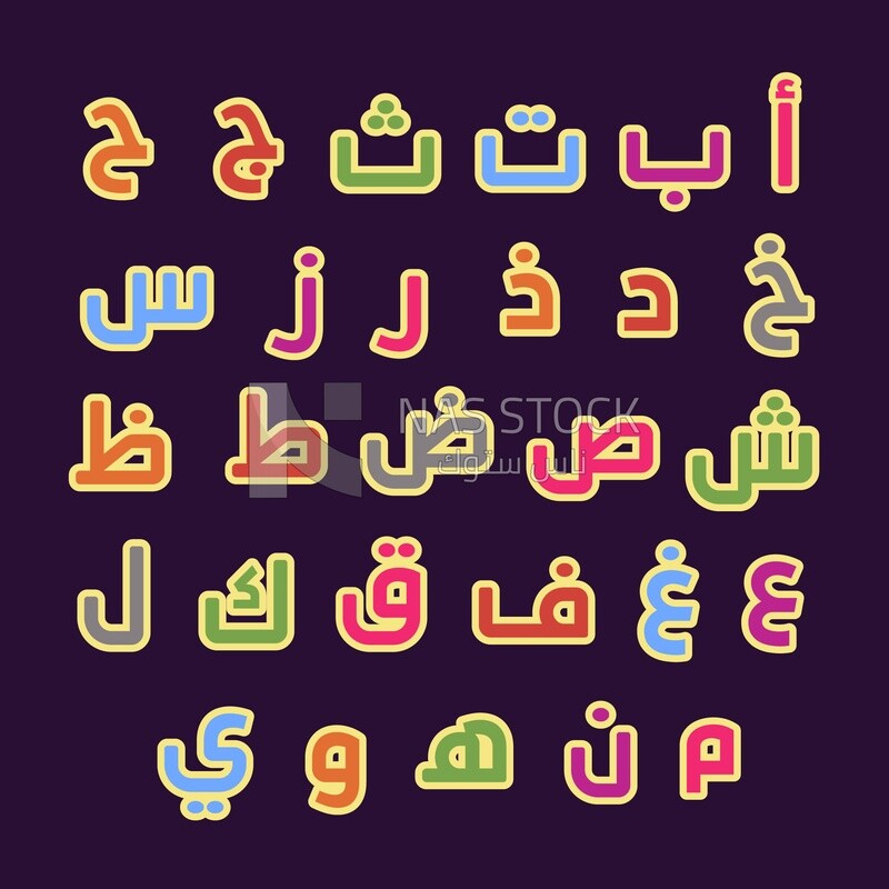 Group of letters of the Arabic alphabet