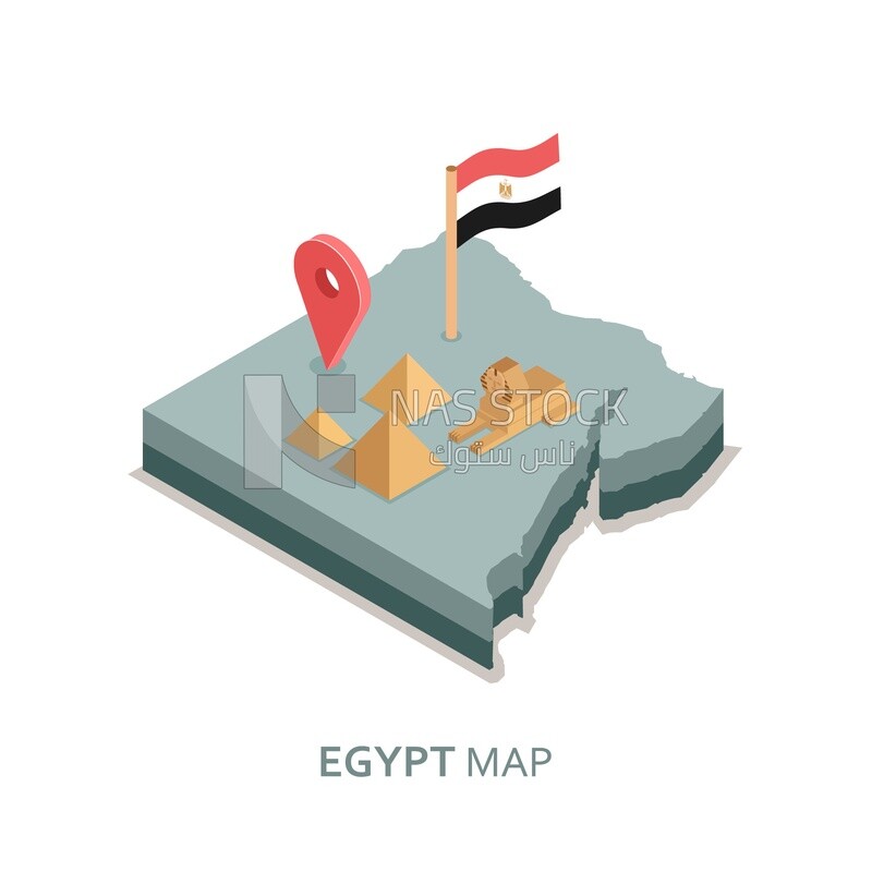 Illustration design of  the Map of Egypt