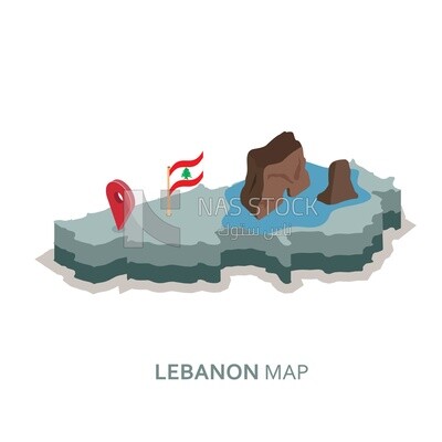 Illustration design of  the map of Lebanon